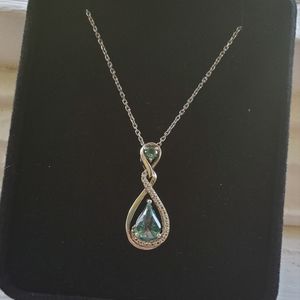 Simulant teardrop necklace, simulant dangle earrings